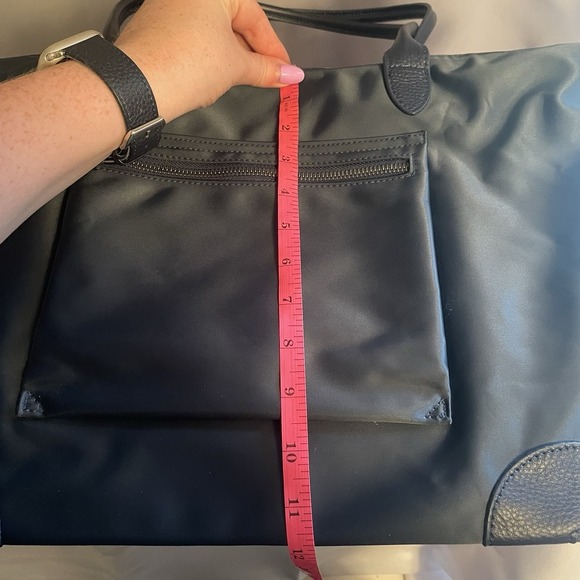 DORIS & JACKY Tote Bag Women Large Lightweight Leather Nylon Work Travel Blue - Picture 14 of 15